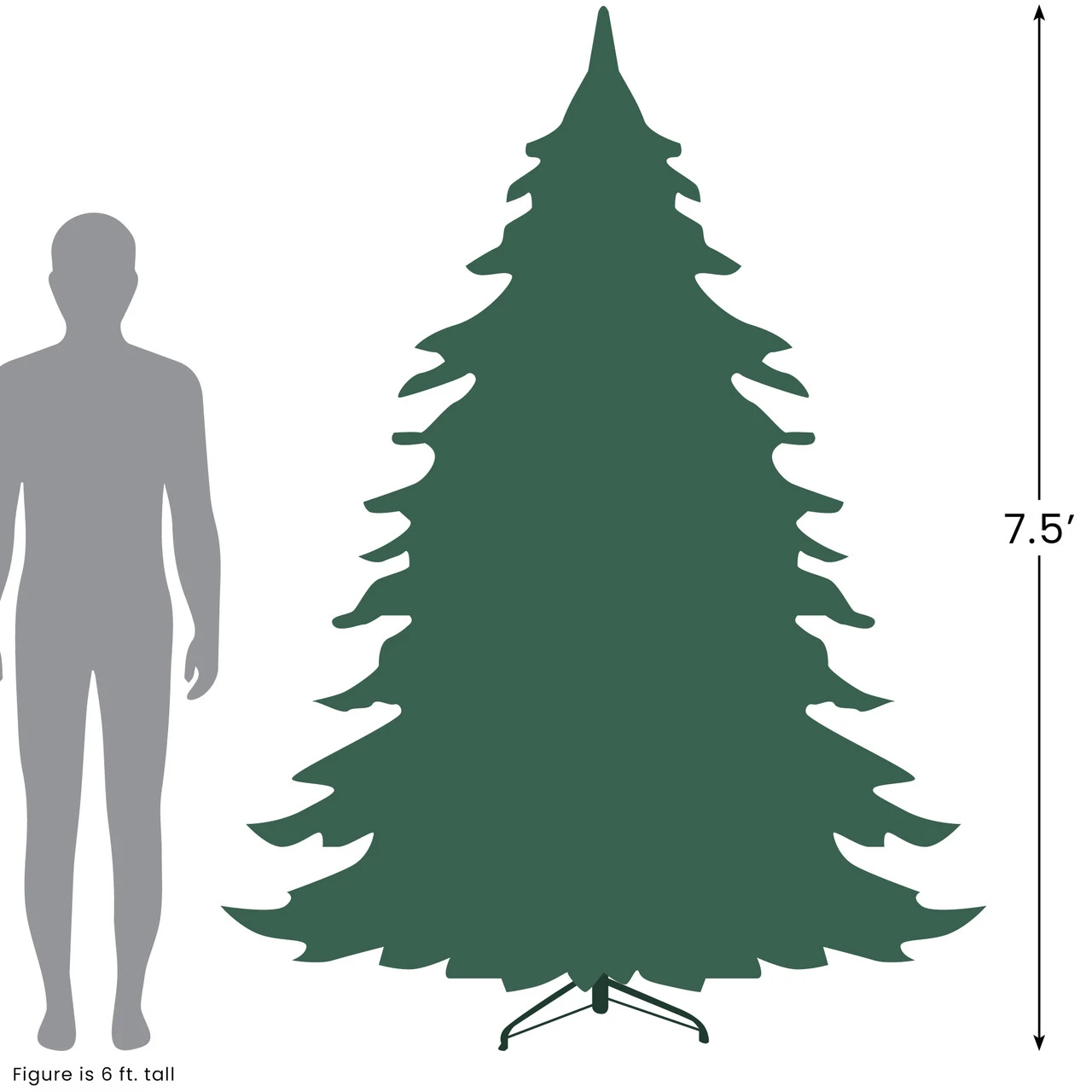 7.5' Pre-Lit Green Upside Down Spruce Artificial Christmas Tree, Clear Lights 9 7.5' Pre-Lit Green Upside Down Spruce Artificial Christmas Tree, Clear Lights - Image 7