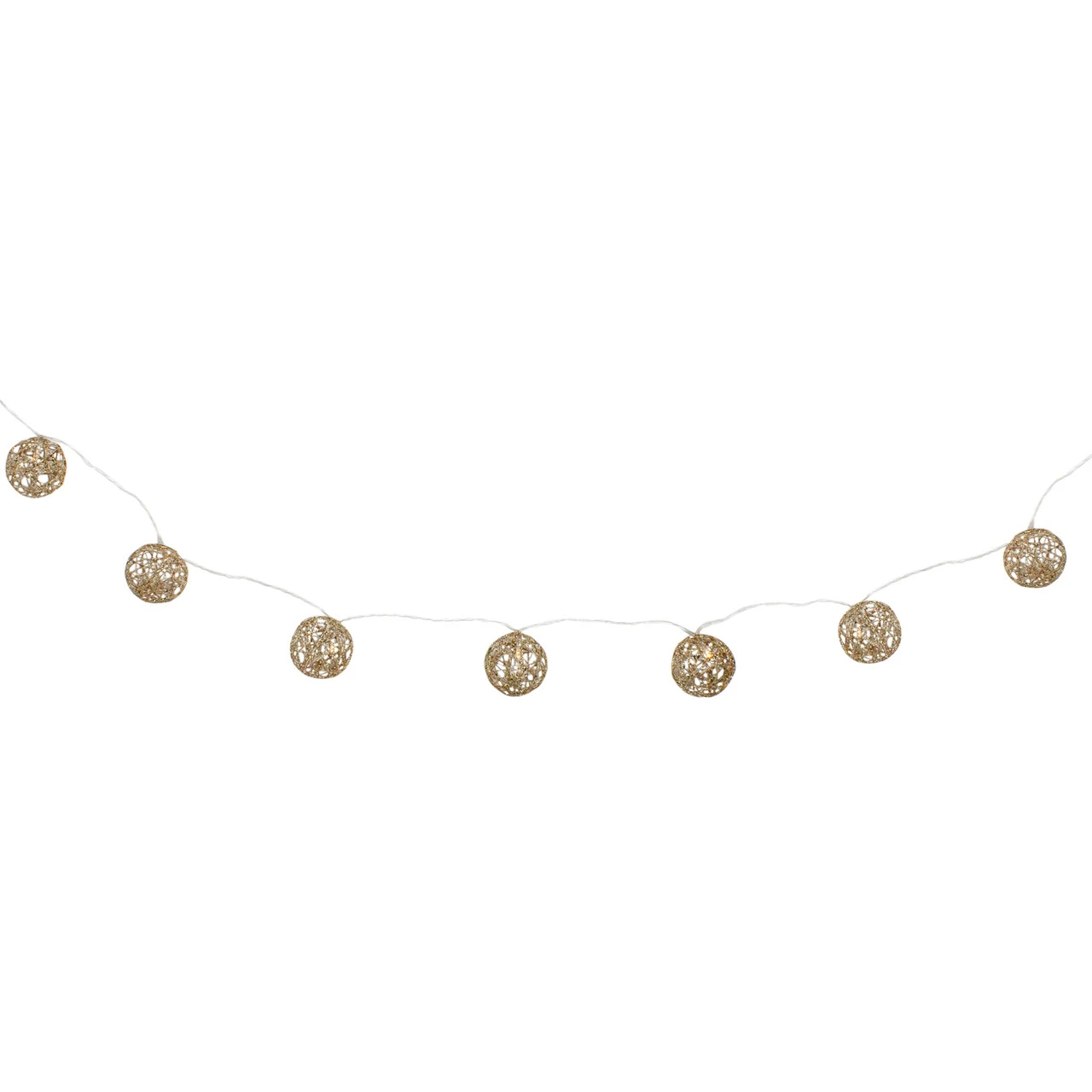 6.75ft LED Lighted B/O Gold Wire Ball Christmas Lights - Warm White Lights 3 6.75ft LED Lighted B/O Gold Wire Ball Christmas Lights - Warm White Lights