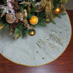 48” Ivory White Merry And Bright Christmas Tree Skirt -Optimal Christmas Shop northlight n03374 3 14509.1667531230