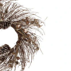 Iced Pine Cones And Bells Christmas Twig Wreath, 20-Inch, Unlit -Optimal Christmas Shop northlight nl00308 2 updated 39882.1667516901