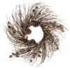 Iced Pine Cones And Bells Christmas Twig Wreath, 20-Inch, Unlit