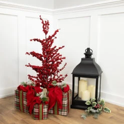 30" Red Berries Artificial Christmas Twig Tree, Unlit -Optimal Christmas Shop northlight nl00338 styled 37406.1686065015