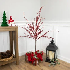 50" Artificial Red Berry Christmas Twig Tree With Square Stand, Unlit -Optimal Christmas Shop northlight nl00343 styled 39596.1686065079