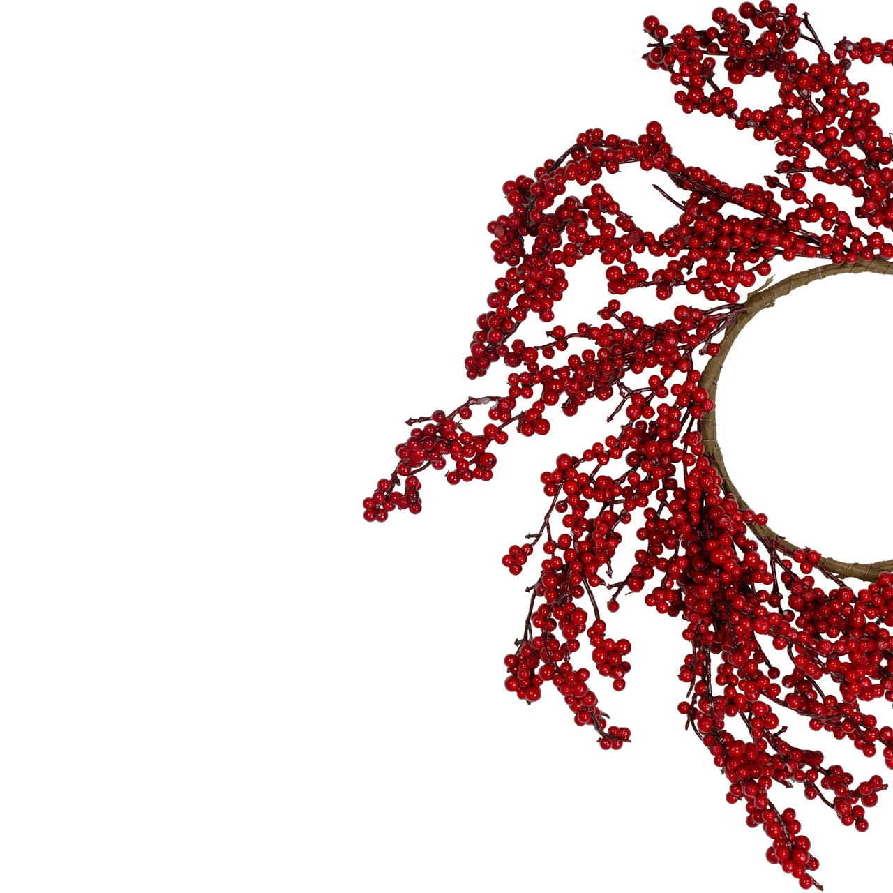 22" Festive Red Berries Artificial Christmas Wreath - Unlit 4 22" Festive Red Berries Artificial Christmas Wreath - Unlit - Image 2