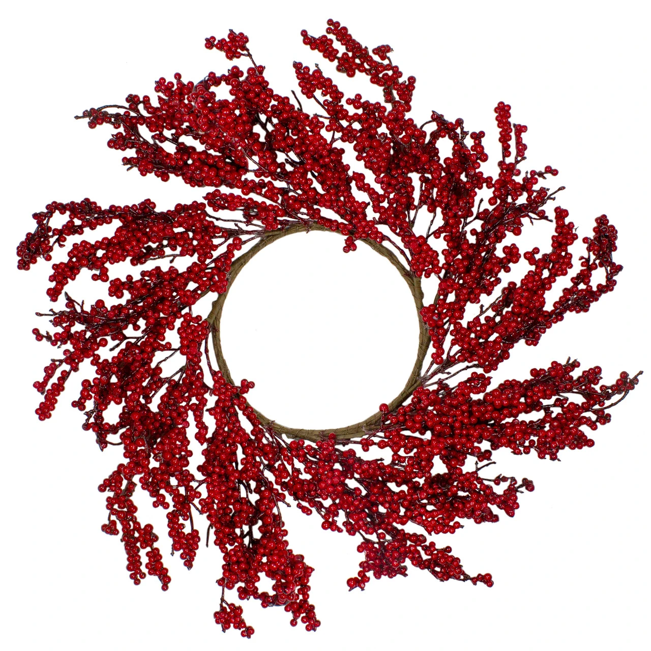 22" Festive Red Berries Artificial Christmas Wreath - Unlit 3 22" Festive Red Berries Artificial Christmas Wreath - Unlit