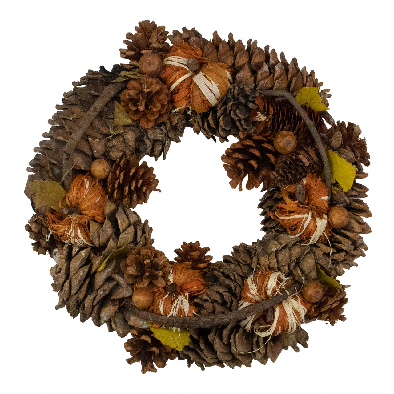 Pine Cones And Gourds Autumn Harvest Wreath, 13.25-Inch, Unlit 3 Pine Cones And Gourds Autumn Harvest Wreath, 13.25-Inch, Unlit