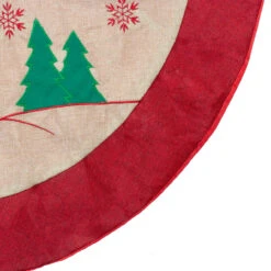 36" Burlap Santa Claus In Sleigh Embroidered Christmas Tree Skirt -Optimal Christmas Shop northlight nl01833 4 updated 76050.1667657585