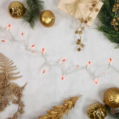 100-Count Orange Mini Christmas Lights Set, 20.25ft White Wire -Optimal Christmas Shop northlight nl02350 styled 23940.1678132110