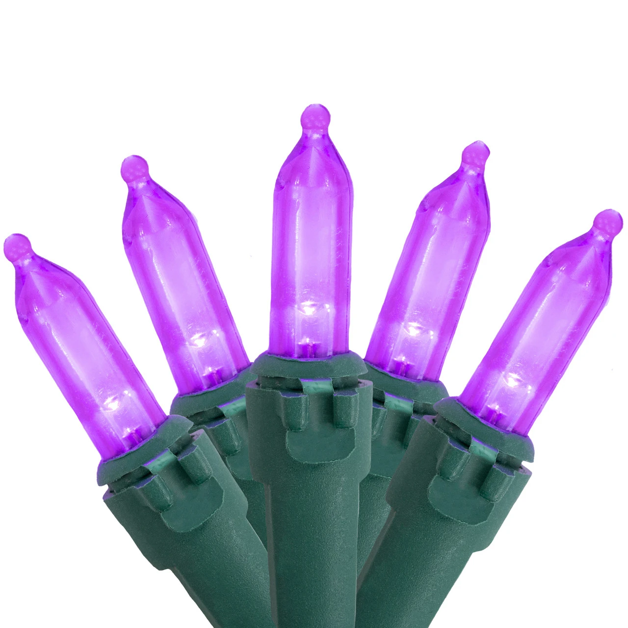 50ct Purple LED Mini Christmas Lights, 16.25ft Green Wire 3 50ct Purple LED Mini Christmas Lights, 16.25ft Green Wire