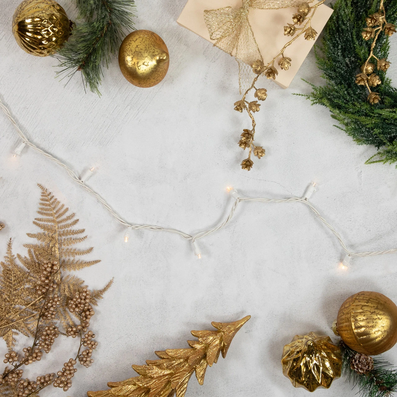 100ct Warm White LED Wide Angle Christmas Lights, 33ft White Wire 4 100ct Warm White LED Wide Angle Christmas Lights, 33ft White Wire - Image 2