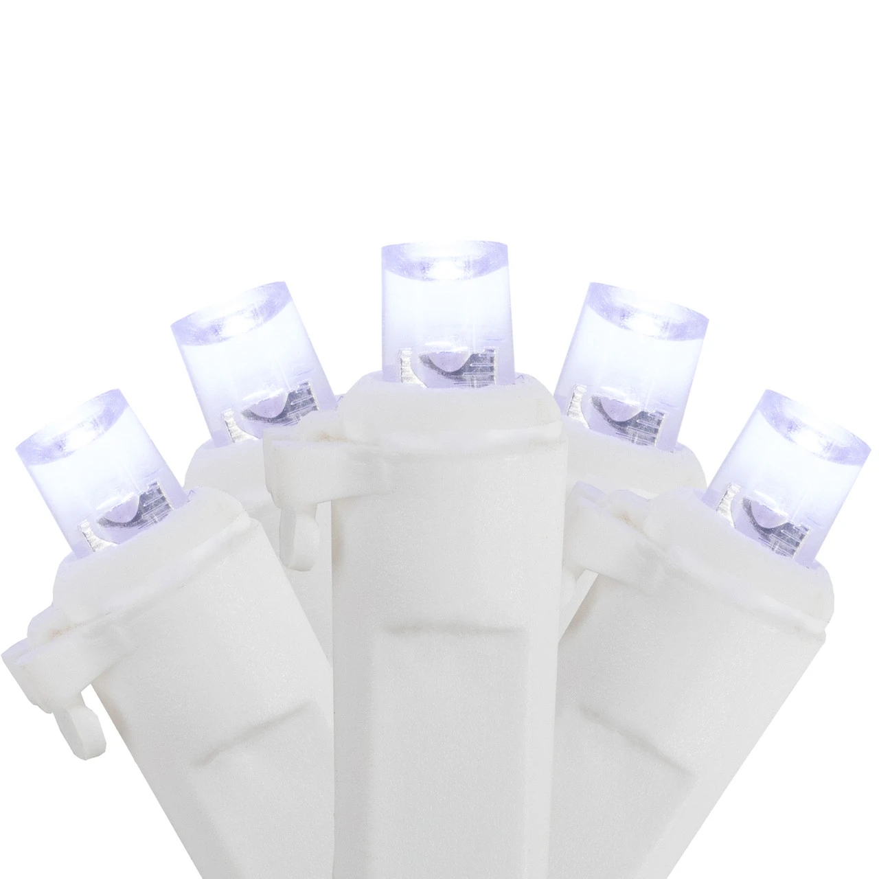 100ct Pure White LED Wide Angle Christmas Lights, 33ft White Wire 3 100ct Pure White LED Wide Angle Christmas Lights, 33ft White Wire