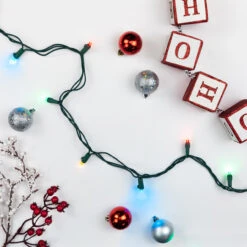 50ct Multi-Color LED Wide Angle Christmas Lights,16.25ft Green Wire -Optimal Christmas Shop northlight nl02562 3 26365.1667655118