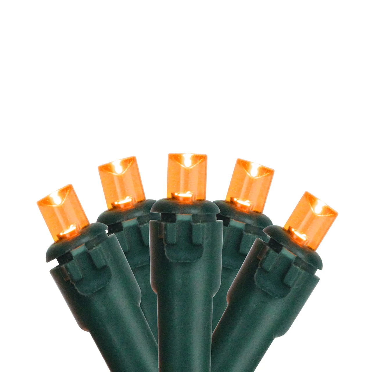 50 Orange LED Wide Angle Christmas Lights - 16.25 Ft Green Wire 3 50 Orange LED Wide Angle Christmas Lights - 16.25 Ft Green Wire