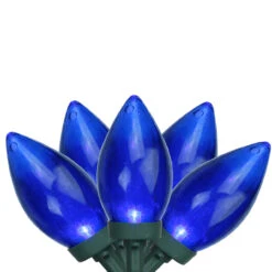 25ct Blue LED C9 String Christmas Lights, 16ft Green Wire