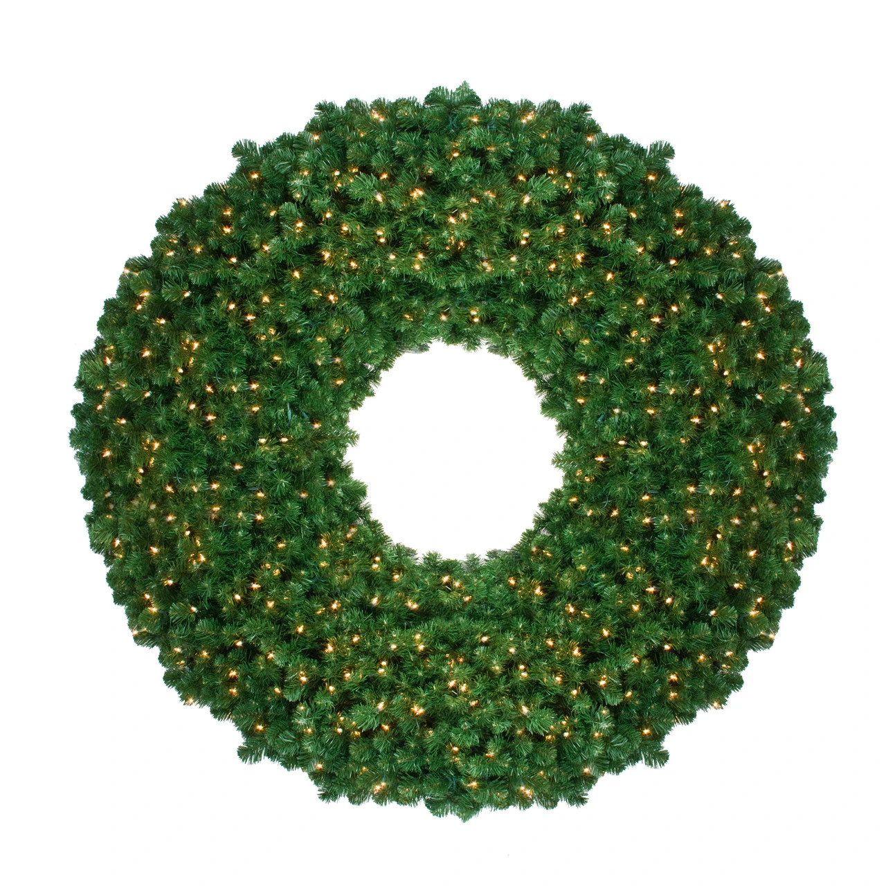 12' Pre-Lit Olympia Pine Commercial Artificial Christmas Wreath - Warm White Lights 3 12' Pre-Lit Olympia Pine Commercial Artificial Christmas Wreath - Warm White Lights