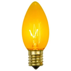 Pack Of 25 Incandescent Transparent Yellow C9 Christmas Replacement Bulbs