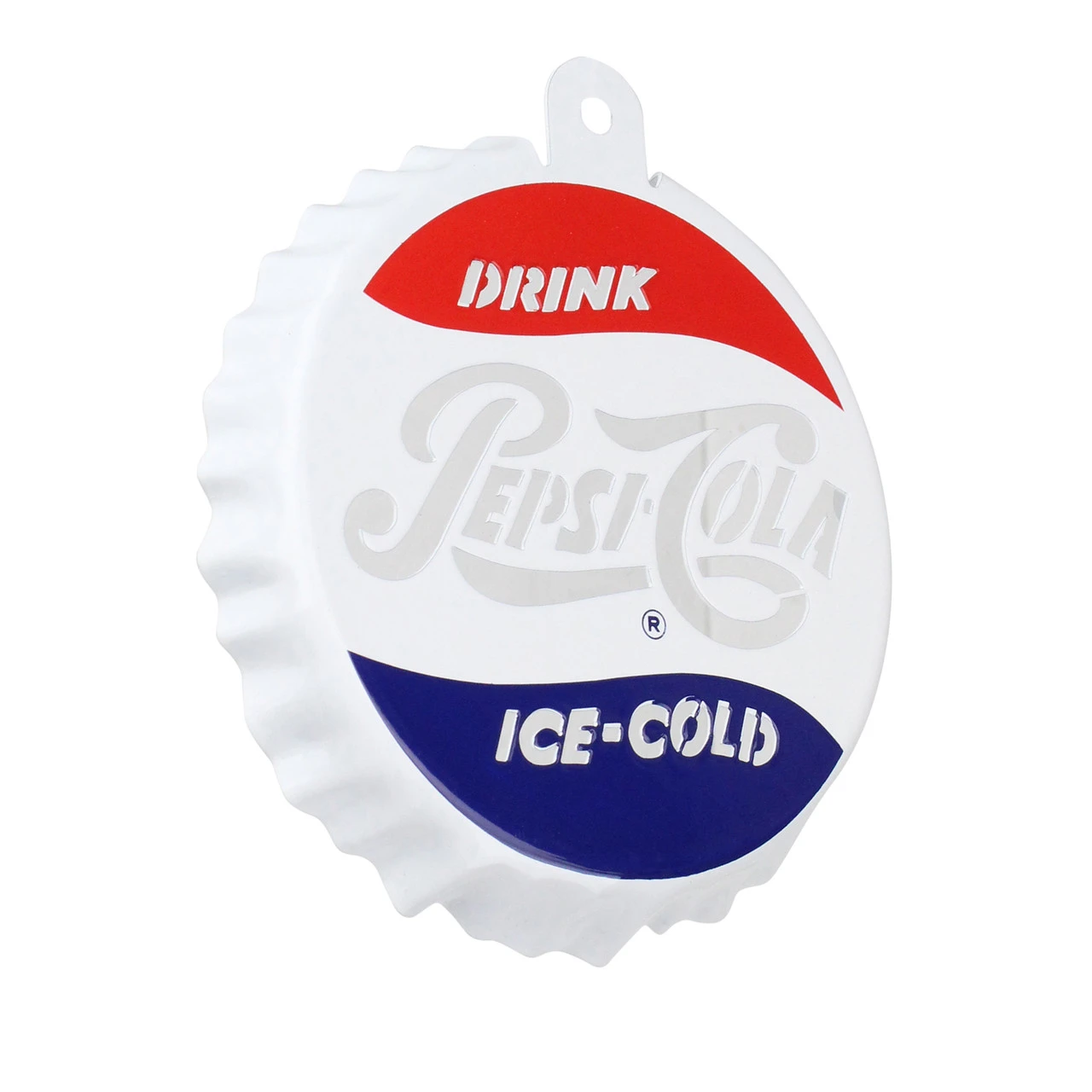 3.25" White And Blue Pepsi-Cola Bottle Cap Logo Cut-Out Christmas Ornament 4 3.25" White And Blue Pepsi-Cola Bottle Cap Logo Cut-Out Christmas Ornament - Image 2