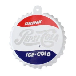 3.25" White And Blue Pepsi-Cola Bottle Cap Logo Cut-Out Christmas Ornament