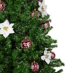 6' Green And Red Musical Lighted Snowing Artificial Christmas Tree, White LED Lights 9 6' Green And Red Musical Lighted Snowing Artificial Christmas Tree, White LED Lights -Optimal Christmas Shop northlight r92477 2 75822.1668612053