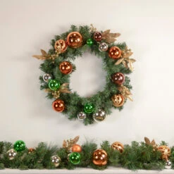 Green Foliage With Ornaments Artificial Christmas Wreath, 24-Inch, Unlit -Optimal Christmas Shop northlight s04202 s04204 style 74527.1667530543