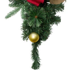 30" Red And Gold Cedar And Pine Cone Artificial Christmas Teardrop Swag, Unlit -Optimal Christmas Shop northlight s27703 2 89201.1667488701