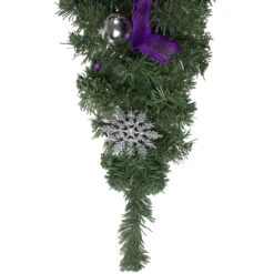 24" Pre-Decorated Pink Ball Ornament And Poinsettia Artificial Christmas Teardrop Swag, Unlit 7 24" Pre-Decorated Pink Ball Ornament And Poinsettia Artificial Christmas Teardrop Swag, Unlit -Optimal Christmas Shop northlight s84820 3 64905.1667528381