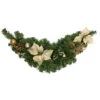 32" Gold Poinsettia And Pinecone Artificial Christmas Swag, Unlit -Optimal Christmas Shop northlight s84831 updated 37496.1667657638