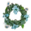 Peacock Poinsettia Artificial Christmas Wreath - 24-Inch, Unlit -Optimal Christmas Shop northlight s84845 31726.1667663106
