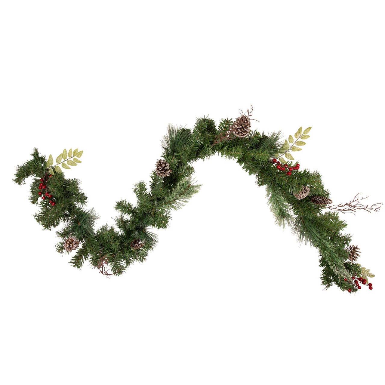 6' X 9" Pre-Decorated Frosted Pinecone And Berry Artificial Christmas Garland, Unlit 3 6' X 9" Pre-Decorated Frosted Pinecone And Berry Artificial Christmas Garland, Unlit