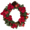 Poinsettia With Pinecone And Ball Artificial Christmas Wreath, 24-Inch, Unlit -Optimal Christmas Shop northlight s84896 updated 08088.1667683078