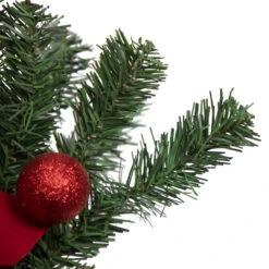 32" Red Poinsettia Pine Cone And Ball Artificial Christmas Teardrop Swag, Unlit -Optimal Christmas Shop northlight s84899 3 updated 36130.1671838565