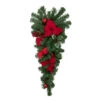 32" Red Poinsettia Pine Cone And Ball Artificial Christmas Teardrop Swag, Unlit -Optimal Christmas Shop northlight s84899 updated 20038.1671838565