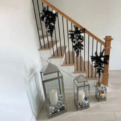 20" Pre-lit Decorated Black Pine Artificial Teardrop Christmas Swag, Warm White LED Lights 11 20" Pre-lit Decorated Black Pine Artificial Teardrop Christmas Swag, Warm White LED Lights -Optimal Christmas Shop northlight s92632 cxpic 87521.1671027779