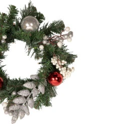 16" Pre-Lit Decorated Green Pine Artificial Christmas Wreath, Warm White LED Lights -Optimal Christmas Shop northlight s92635 2 updated 20488.1667573097