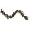6'x 8" Pre-Lit Decorated Burgundy And Gold Pine Artificial Christmas Garland, Cool White LED Lights -Optimal Christmas Shop northlight s92638 updated 19202.1667572202