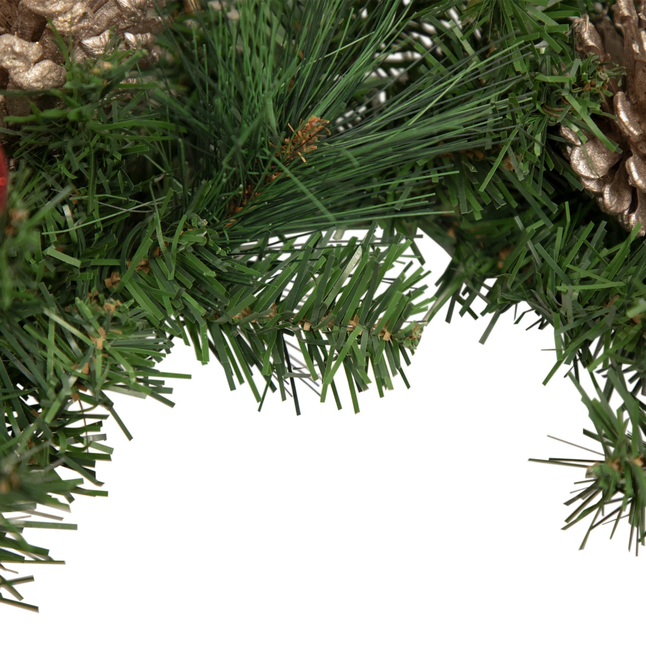 Decorated Red Poinsettia And Rose Artificial Christmas Wreath, 24-inch, Unlit 6 Decorated Red Poinsettia And Rose Artificial Christmas Wreath, 24-inch, Unlit - Image 4