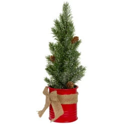 11.75" Frosted Upswept Mini Pine Christmas Tree In Red Tin Pot - Unlit 9 11.75" Frosted Upswept Mini Pine Christmas Tree In Red Tin Pot - Unlit -Optimal Christmas Shop northlight sf89155 1updated 84010.1667573259