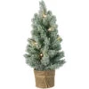 17-Inch Mini Artificial Tabletop LED Flocked Christmas Tree With Burlap Base- Clear Lights 2 17-Inch Mini Artificial Tabletop LED Flocked Christmas Tree With Burlap Base- Clear Lights -Optimal Christmas Shop northlight sf89159 1 sample 39919.1667488082