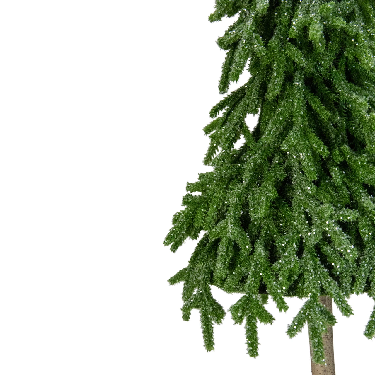 29.5-Inch Downswept Iced Artificial Christmas Tree Wood Base - Unlit 4 29.5-Inch Downswept Iced Artificial Christmas Tree Wood Base - Unlit - Image 2