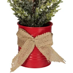 16" LED Lighted Red Potted Artificial Tabletop Iced Christmas Tree Decoration - Clear Lights -Optimal Christmas Shop northlight sf89172 3 sample 64373.1667573264