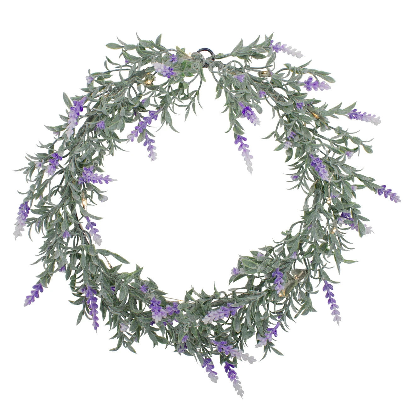Artificial LED Lighted White And Purple Lavender Spring Wreath- 16-inch, White Lights 3 Artificial LED Lighted White And Purple Lavender Spring Wreath- 16-inch, White Lights