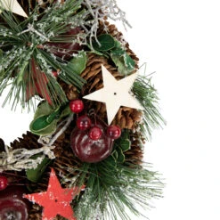 Apples, Stars And Pine Cones Frosted Artificial Christmas Wreath, 10-Inch, Unlit -Optimal Christmas Shop northlight sh03927 2 37033.1672767380