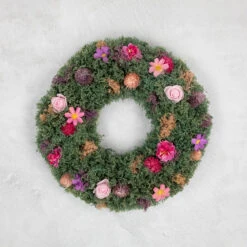 13" Pink Rose And Purple Thistle Mixed Floral Spring Wreath -Optimal Christmas Shop northlight sh27007 ongray 61732.1680051742