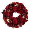 12" Red Wooden Rose Apple And Faux Pearl Artificial Valentines Wreath - Unlit 2 12" Red Wooden Rose Apple And Faux Pearl Artificial Valentines Wreath - Unlit -Optimal Christmas Shop northlight sh36198 1 40271.1673562265