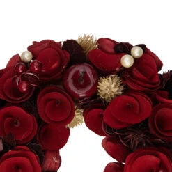 12" Red Wooden Rose Apple And Faux Pearl Artificial Valentines Wreath - Unlit 11 12" Red Wooden Rose Apple And Faux Pearl Artificial Valentines Wreath - Unlit -Optimal Christmas Shop northlight sh36198 2 56536.1673562267