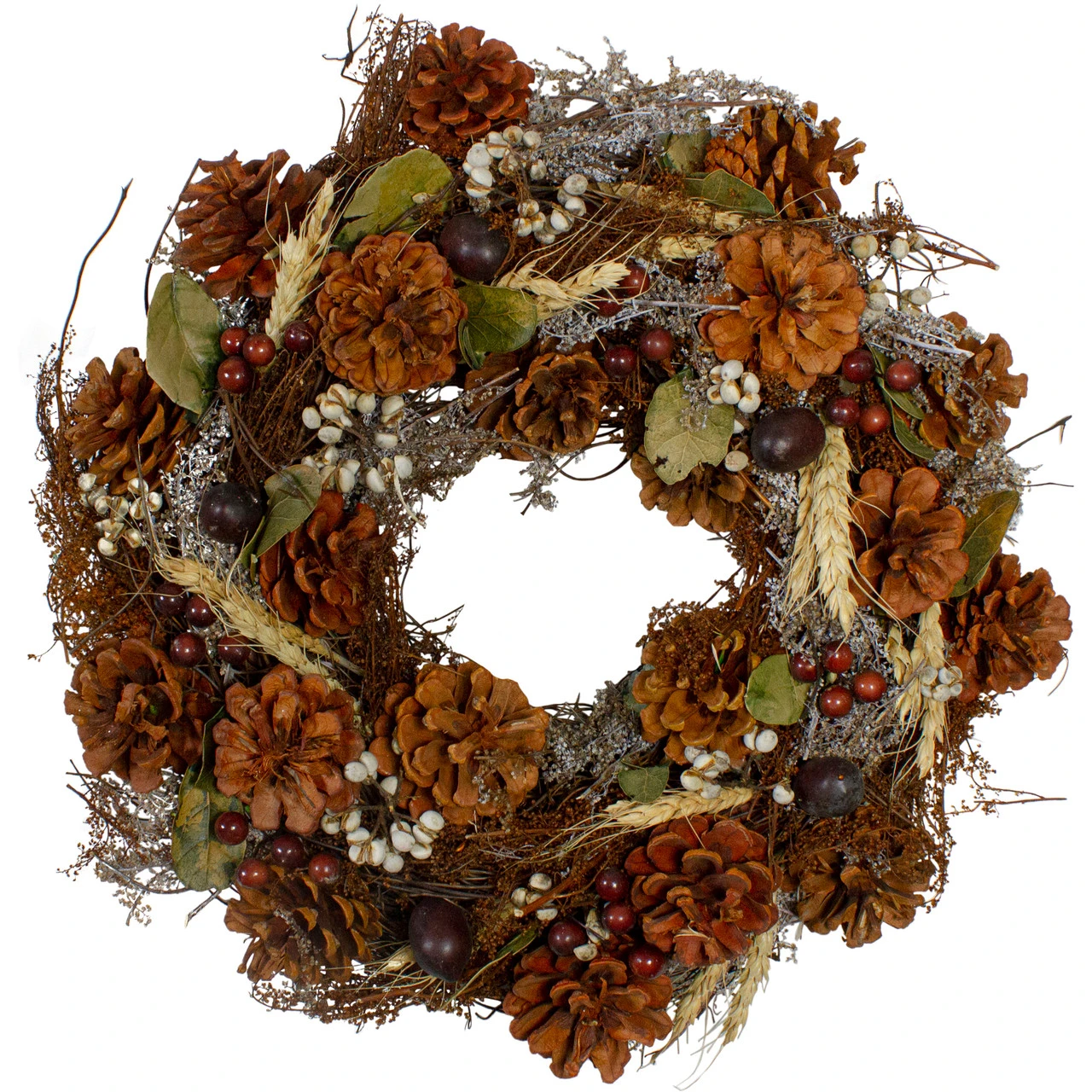 Pine Cones Berries And Botanicals Artificial Christmas Wreath, 14-Inch, Unlit 3 Pine Cones Berries And Botanicals Artificial Christmas Wreath, 14-Inch, Unlit