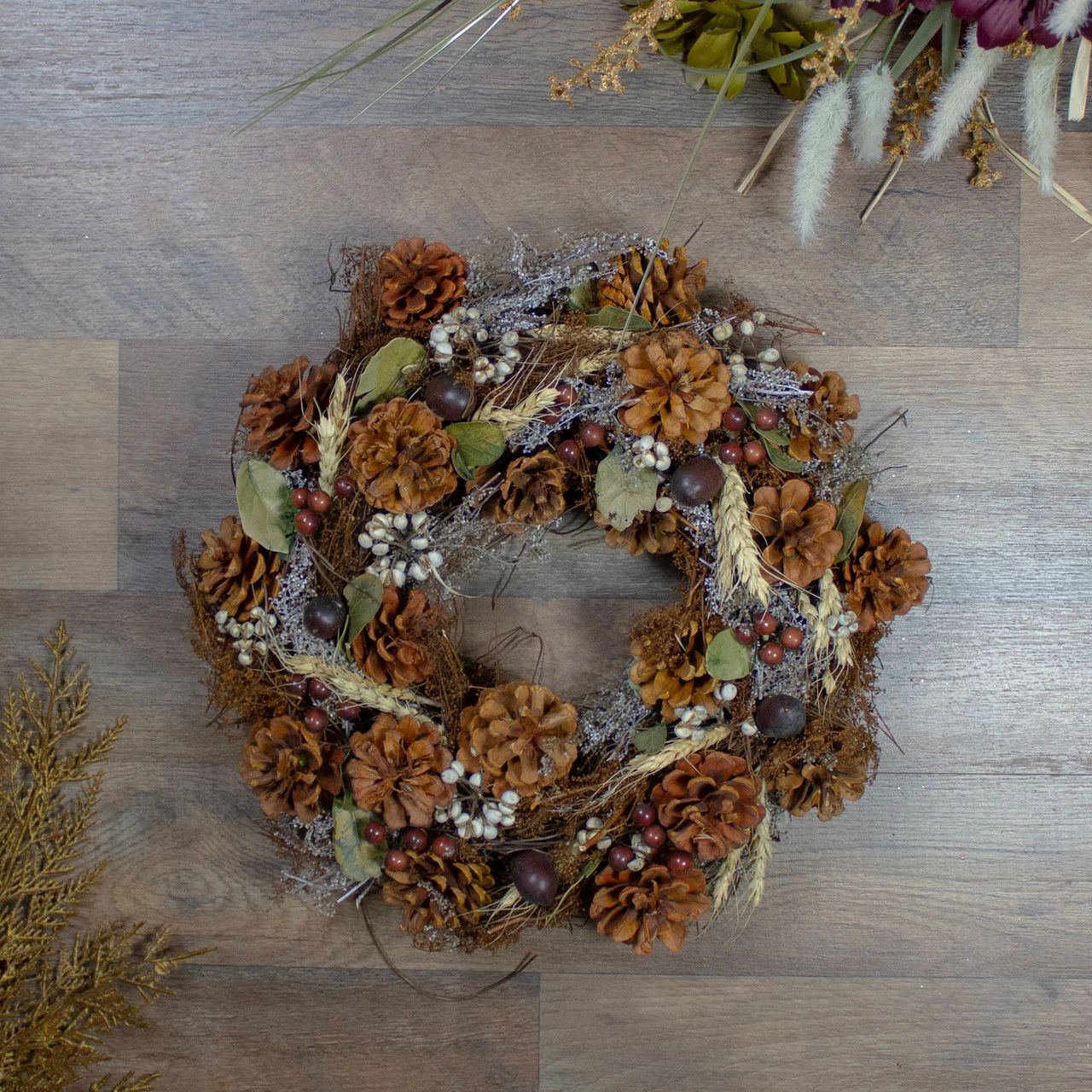 Pine Cones Berries And Botanicals Artificial Christmas Wreath, 14-Inch, Unlit 4 Pine Cones Berries And Botanicals Artificial Christmas Wreath, 14-Inch, Unlit - Image 2