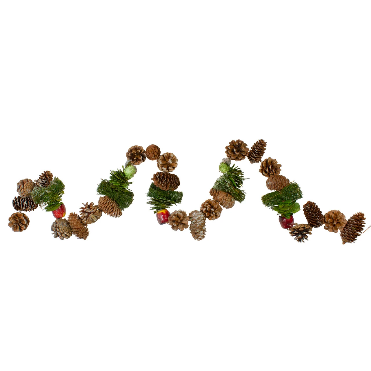 5' X 5.25" Apples And Pine Cone Artificial Christmas Garland - Unlit 3 5' X 5.25" Apples And Pine Cone Artificial Christmas Garland - Unlit