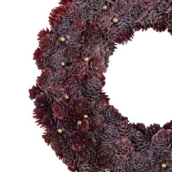 12.5"Wine Burgundy Glitter Pine Cone Artificial Christmas Wreath - Unlit -Optimal Christmas Shop northlight sh36241 1 48407.1667660020