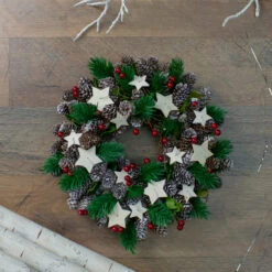 Pine Cone And Berries With Stars Artificial Christmas Wreath, 10-Inch, Unlit -Optimal Christmas Shop northlight sh86366 2 97381.1667488394